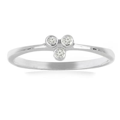 BUY REAL WHITE DIAMOND DOUBLE CUT GEMSTONE  RING IN 925 SILVER